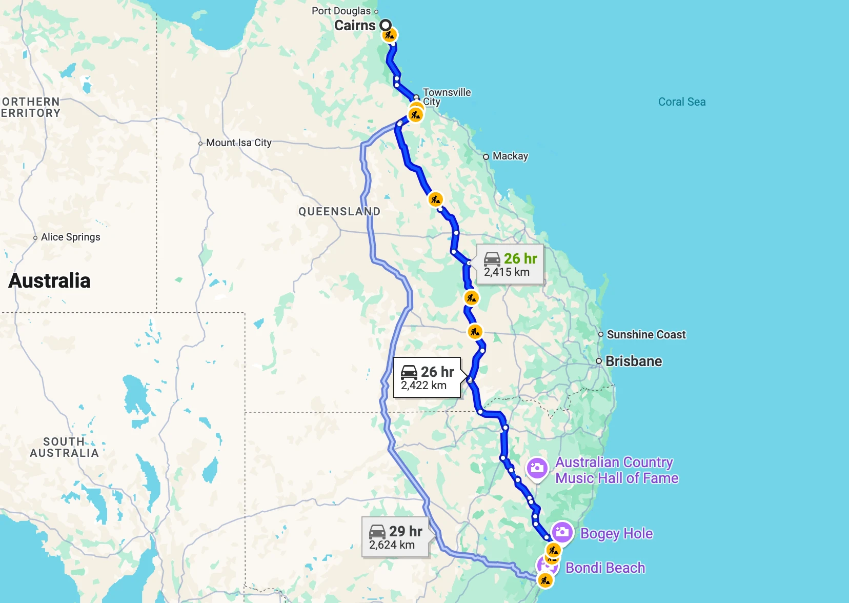 Cairn to Sydney